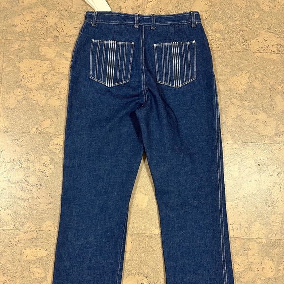 Tory Burch High Rise Cropped Jeans Contrast Stitch Size 28 - Picture 4 of 15